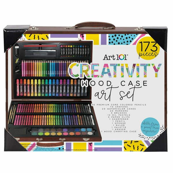 Art 101 Creativity Wood Case 173-Piece Art Set 53173MB